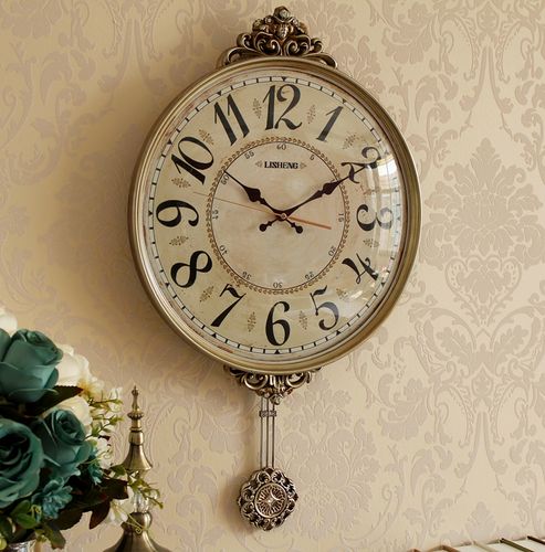 创意新款挂钟客厅静音挂表装饰墙壁钟表大气时尚时钟复古简约摆钟